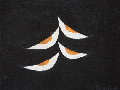 Zhao Zhao, Preserved Duck Eggs 2, 2014, Oil on canvas, 10 1/2 x 13 3/4 in (27 x 35 cm). Courtesy of the artist and Chambers Fine Art
