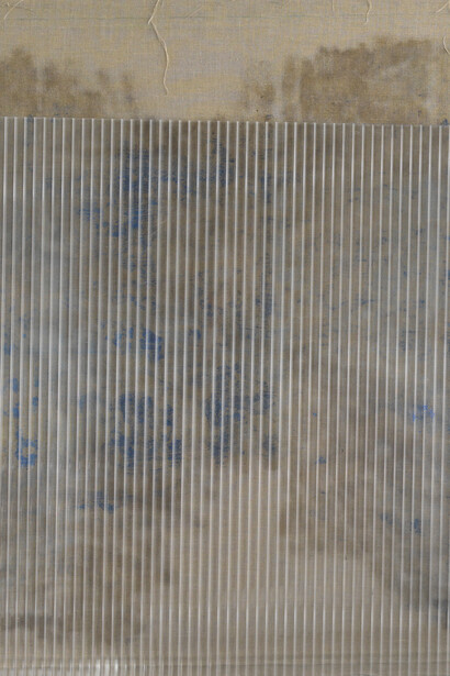 Christina Michalis, Untitled, 2011, watercolour,glue on canvas, polycarbonate, 210 x 230 cm (detail)