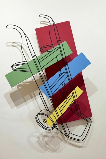 Michael Craig-Martin, b.1941, Dolly, 1983, oil on canvas and steel, 155 cm tall, Donated by Eric and Jean Cass through the Contemporary Art Society 2012