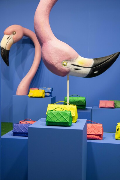 L'allestimento a tema Flamingo del brand Gavazzeni durante l'ultima edizione del WHITE Show