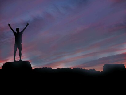 Calling out to the world for breaking news that life is wonderful, especially at sunset