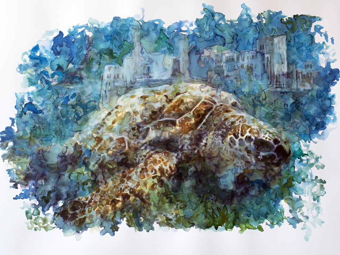 Gabriele Brucceri, Sotto pressione, 52 x 76 cm, 2015, mista su carta 