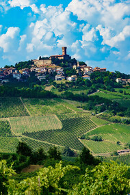 Clouds over the vineyard-covered hills of Oltrepò Pavese, Italy