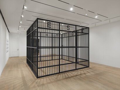 Michelangelo Pistoletto, The Free Space
Conceived 1976 / fabricated 2020, Steel, 110 1/4 x 141 3/4 x 141 3/4 inches (280 x 360 x 360 cm) © Michelangelo Pistoletto. Courtesy the artist, Lévy Gorvy, and Galleria Continua