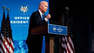 President-elect Joseph R. Biden Jr.,  speaks after the Electoral College formally casts its votes for him to replace President Trump