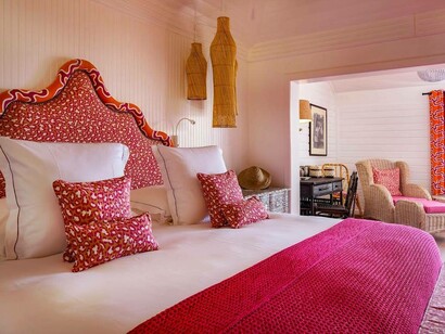 A colorful room at Villa Marie in St Barts