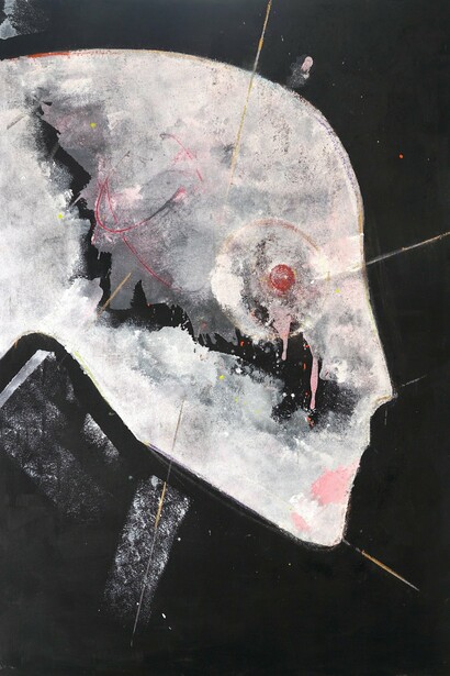 Olga Goldina Hirsch, “Yalo,” from “My Anti-Worlds” series, mixed media on canvas, 2019
