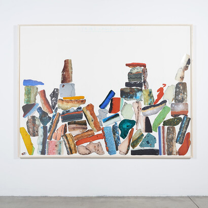 Analia Saban, Paint Cross Sections (from King Tut to Judy Chicago), 2015, digital prints and color pencil on museum board, 71 x 96 inches; 180.3 x 243.8 cm (unframed), 73 x 98 inches; 185.4 x 248.9 cm (framed)