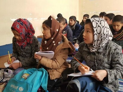 Girls and boys at Street Kids School, Kabul