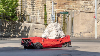 "Still Life with Stone and Car" (2019), Jimmie Durham