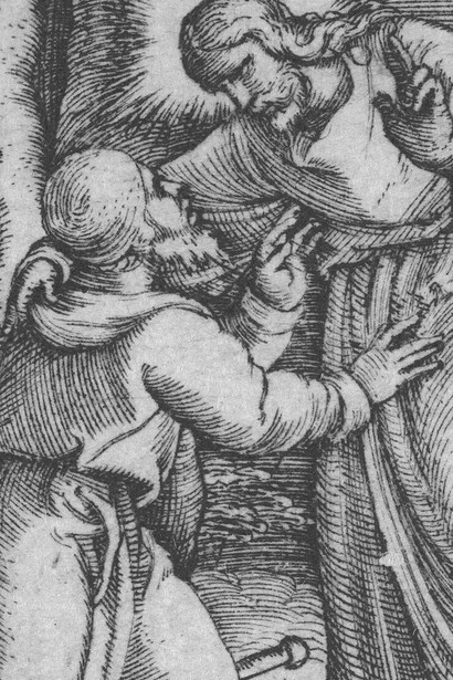 "Cristo sanando a los leprosos", grabado, Georg Pencz, 1534-35