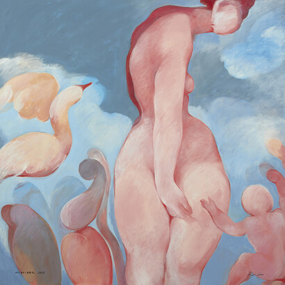 Mounzer Kamnakache, Untitled, 2012, Acrylic on canvas, 150 x 150 cm