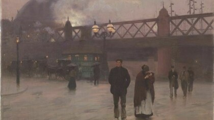 Alberto Pisa (Ferrara 1864 – Firenze 1936). Il ponte di Charing Cross, Londra, 1901. Olio su tela, cm 87 x 122,5. Ferrara, Museo dell’Ottocento.