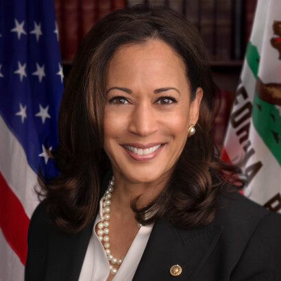 Kamala Harris, candidata à presidência do partido Democrata nos EUA. Ela e o Partido Democrata são contra a escravidão e a favor dos direitos de meninas e mulheres
