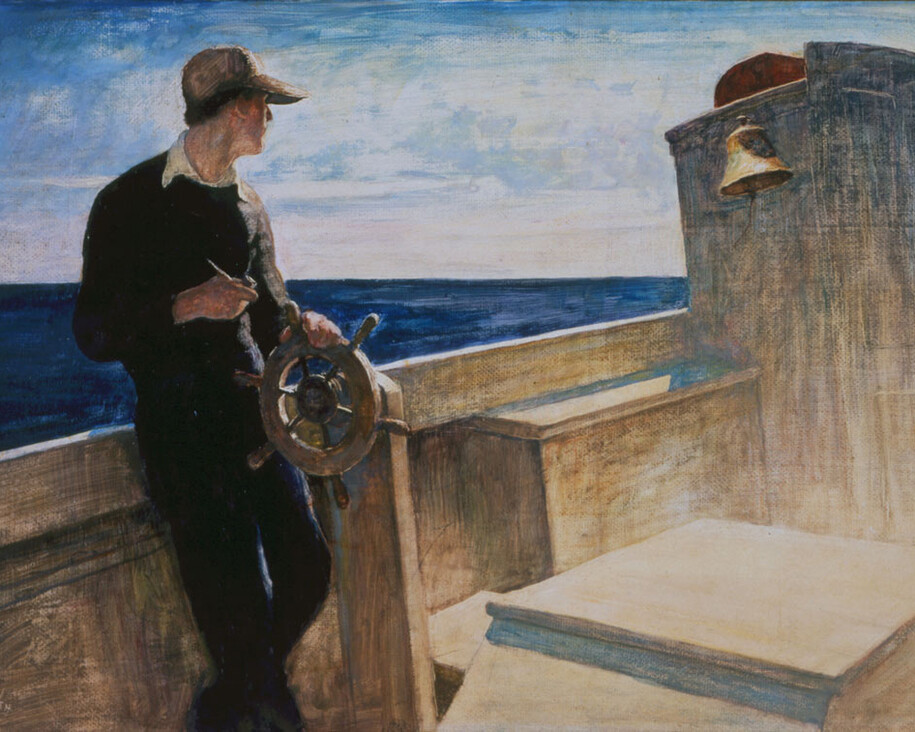 N.C. Wyeth (American, 1882–1945), Eight Bells, 1937, oil on hardboard, Bank of America Collection