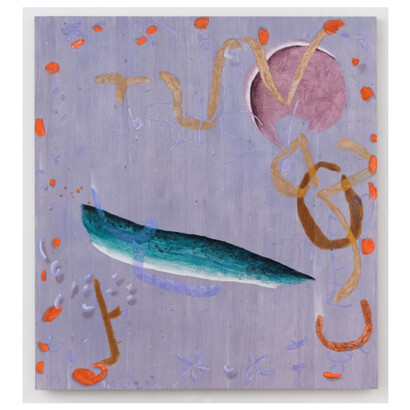 Clare Grill, Bell, 2023, oil on linen, 60x55 inches. Courtesy the artist and Derek Eller Gallery