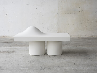 Najla El Zein, Distortion 12, 2018. Fiber-reinforced resin concrete, 21 1/2 x 38 1/2 x 19 3/4 inches (54.6 x97.8 x 50.2 cm) Edition of 5 plus 2. Photo credit: Damien Arlettaz. Courtesy of the artist and Friedman Benda