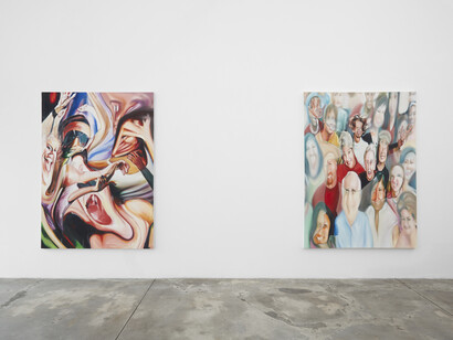 Ally Rae Peeples, Crowd Surfing, 2023, installation view. Image by Evan Walsh, Courtesy of the artist, Ally Rae Peeples, and Lowell Ryan Projects