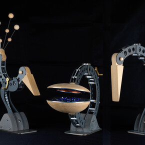 Blott Works, Three Light Beam lamps, Baby Bustard, Clamshell Alchemist and Crane