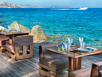Lunch by the clean and clear sea is just one of the many perks awaiting visitors at Capo d'Orso, Sardinia