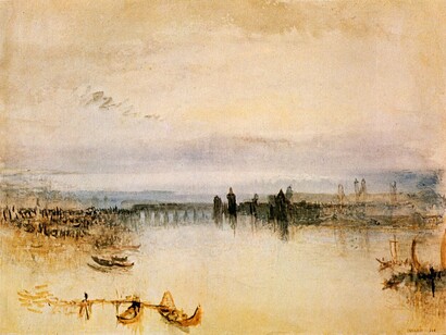 J. M. W. Turner, Schizzo della città di Costanza, acquerello, 1842, British Museum, Londra, UK
