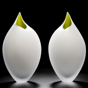 Bruce Marks, White and Yellow Birds, 30cm H, 2013