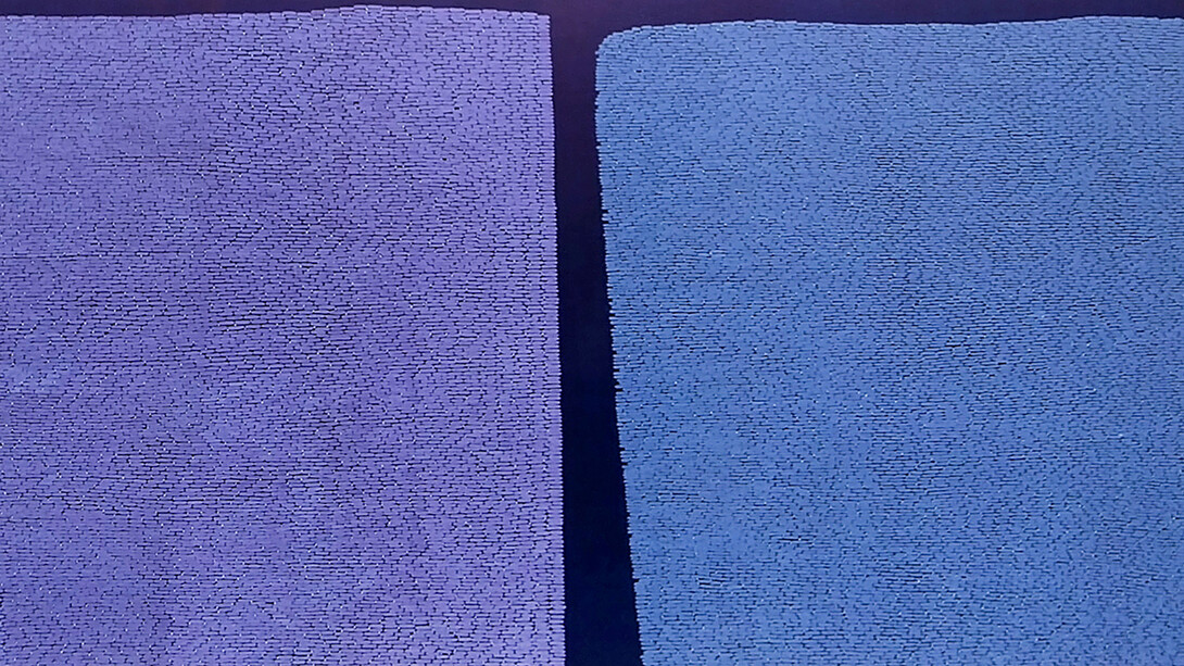 Robert Jack, A Non-Repeating Pair for Re-creation, 2011, Casein on wood, 22.75 x 42.75 inches (58 x 109 cm). Courtesy of Margaret Thatcher Projects