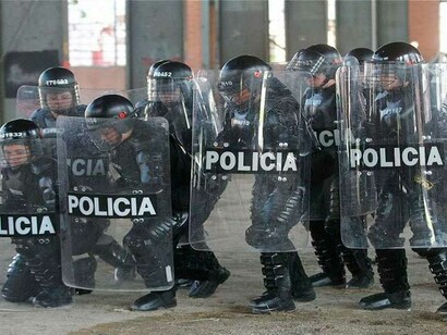 Agentes del Escuadrón Antidisturbios de la Policía 