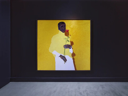 Amoako Boafo, The home I have never had, exhibition view. Courtesy of Mariane Ibrahim Gallery