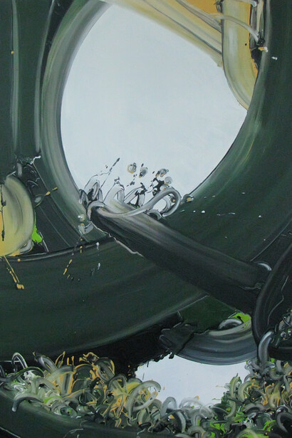 Feride Binicioglu, Dance Of Art, Oil on Canvas, 51" x 35"