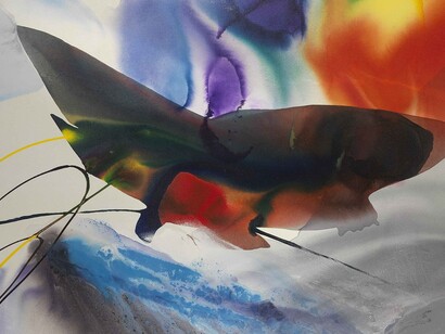 Paul Jenkins, Phenomena north harbor omen, 1969, acrylic on canvas, courtesy Galleria Open 
Art, Prato