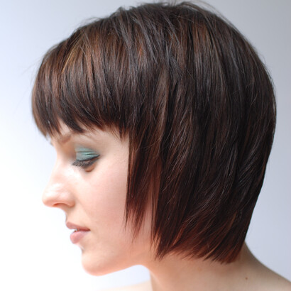 Corte de pelo bob de perfil