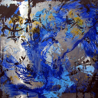 Jorge Enrique, Metallica 1216, Technique mixte sur aluminium 30x30x4cm  