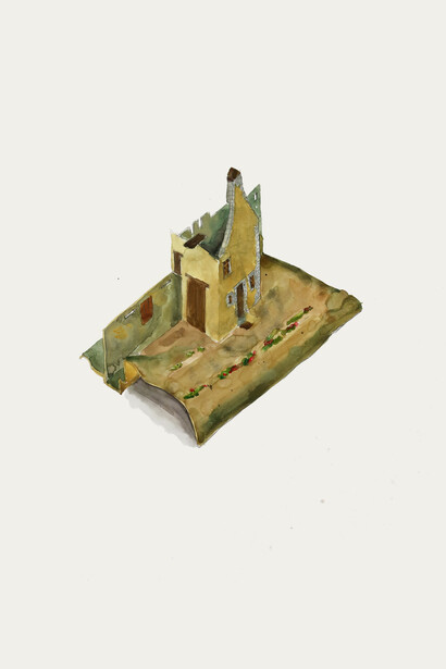 Pierre Ardouvin, Phrase, 2018 aquarelle et crayon sur papier, 80 x 60 cm (31 1/2 x 23 5/8 in)