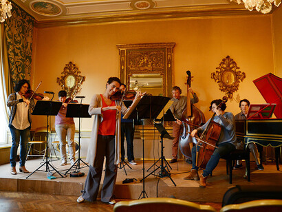 Rehearsal in the salon © Rozenn Quéré Brussels 2015