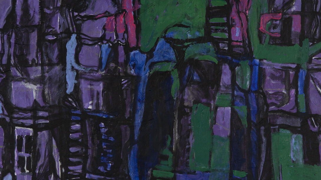 Asaad Arabi, Nightly Sonata, 2014, Acrylic on canvas, 115 x 195 cm