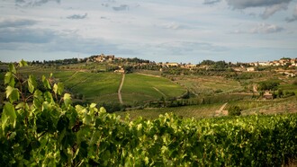 Il Vino Nobile di Montepulciano DOCG è uno dei più antichi e prestigiosi vini rossi italiani, amato fin dai tempi dei Medici. In copertina, una veduta di Montepulciano, Siena, Italia