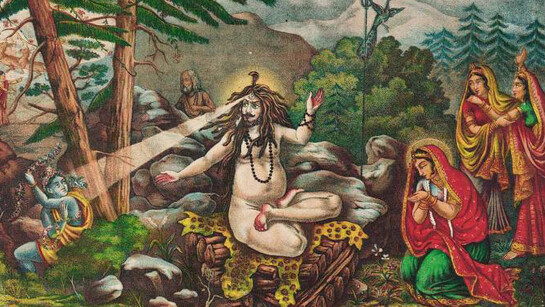 Madana-Bhasma (The incineration of Madana) (detail), published by Calcutta Art Studio, about 1885–95. Courtesy of MFA