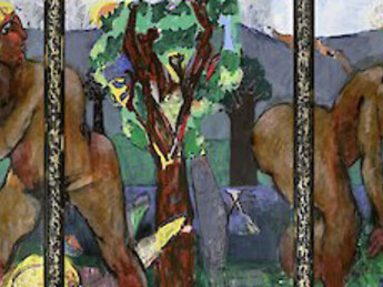 Markus Lüpertz, Das Urteil des Paris, 2010, 270 x 760 cm, © VG Bild-Kunst Bonn, 2017 erworben 2017 mit Mitteln der Kulturstiftung der Länder, des Vermächtnisses Gerhard und Margit Merkel,Leipzig sowie der Förderer des Museums der bildenden Künste Leipzig e.V.