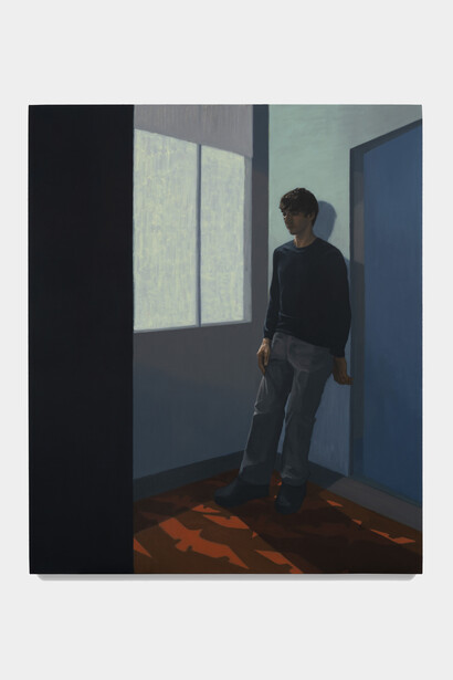 Yuri Yuan, Elegy, 2023. Oil on linen, 72 x 60 in. (182.88 x 152.4 cm). Image courtesy of the artist and Make Room, Los Angeles. Photo: Nice Day Photo, Daniel Greer 