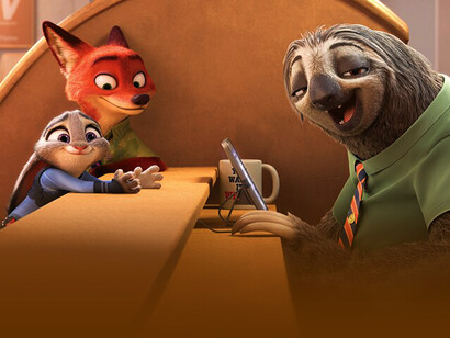 Judy Hopps, Nick Wilde y Priscilla, personajes del film animado Zootopia (2016)