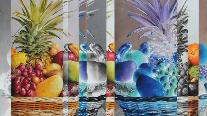 Olan Ventura, Unstilled Life 02,
2015,
Acrylic on Canvas,
152 x 244 cm