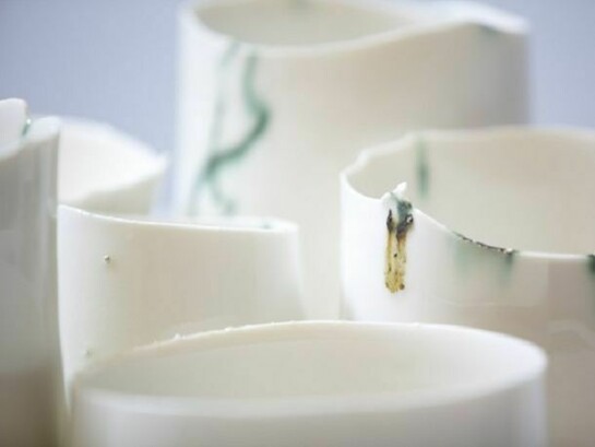 Detail view of new ceramic works by Chun Liao, photo © Philip Sayer (2012)