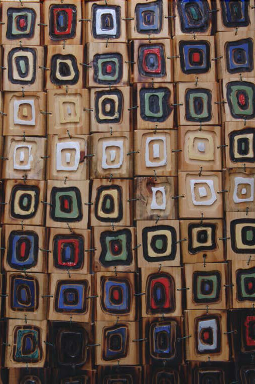 Toni Ndikanwu, Dichotomy, Wood and mixed media, 2015, 90cm x 70cm 
