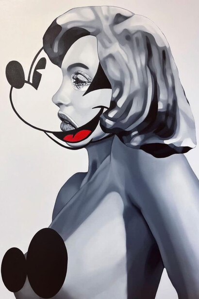 Teiji Hayama, Mickeylin, oil on canvas. Courtesy of GR Gallery