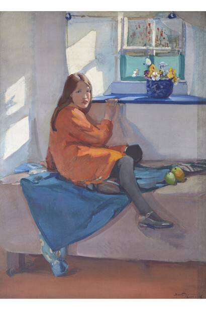 Dorothy Johnstone (1892-1980), September Sunlight, 1916, Oil on canvas, 150 x 106 cm, The University of Edinburgh Art Collection:
Presented by the University of Aberdeen 1983 
