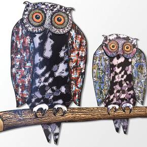 Mr and Mrs, 2013, decal on steel, unique, 83 x 76 cm, 32 1/4 x 29 7/8 inches 