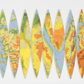 Joyce Kozloff, Spheres of Influence, 2001. Acrylic on canvas, 96 x 192 inches. Courtesy of DC Moore Gallery