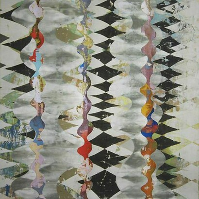 Perry Burns, Zaire, 2014, oil on paper, 16 x 16 inches