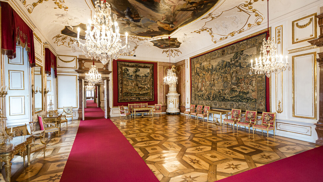 The state rooms of the Residenz, exhibition view. Courtesy of DomQuartier Museum